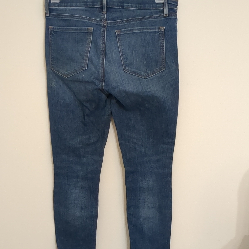 LOFT High Rise Blue Jeans Classic Denim Size 28 Button Down Front - Picture 5 of 6
